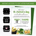 st patricks day shamrock leprechaun pot of gold beer invitation template